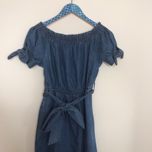J. Crew Off The Shoulder Chambray Midi Dress - Picture 3 of 8